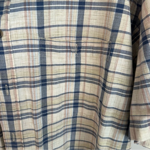 Orvis Vintage Short Sleeve Blue & Tan Plaid Cotton Button Up Shirt Sz XL GUC - Picture 7 of 8